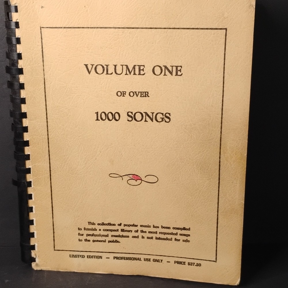 Volume One Over 1000 Songs Spiral Bound Voice Solo Popular Sheet Music Book