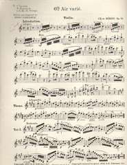 Charles de Beriot – Airs Varies No, 6 in A, Op. 12, for Violin and Piano