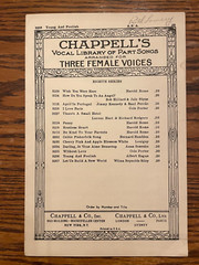 Young And Foolish Chappell&rsquo;s Vocal Library Part Songs Three Female Voices 1955