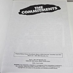 The Commitments Soundtrack Sheet Music Songbook Piano Vocal Chords 1991