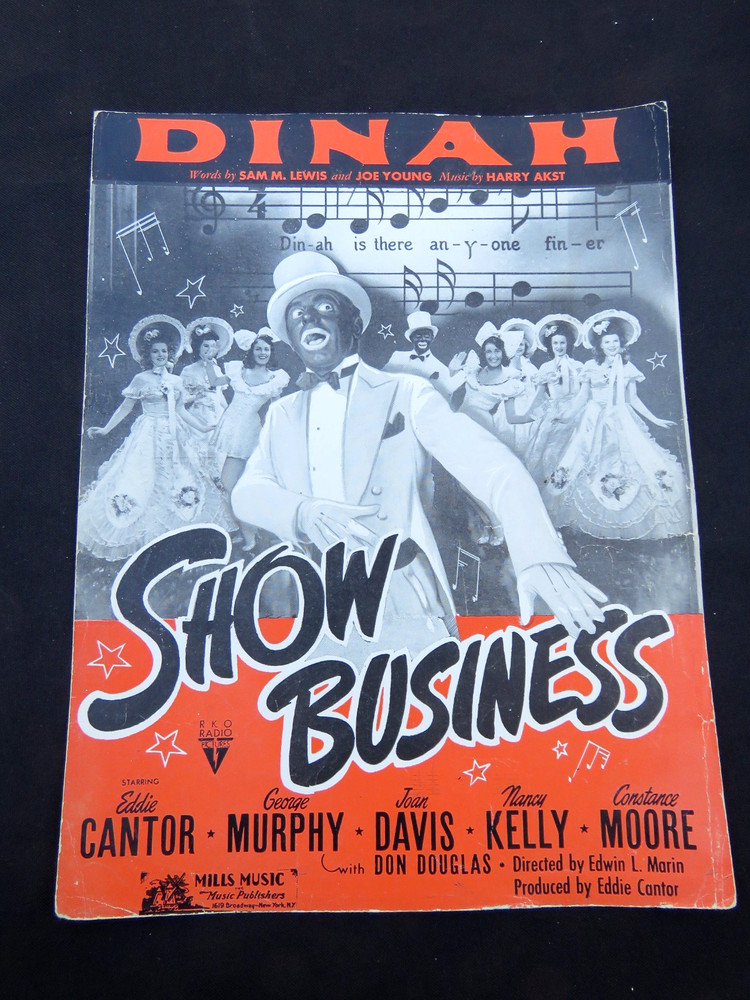 Show Business Movie, « DINAH » Sheet Music 1939 Eddie Cantor Only 1 on Ebay!