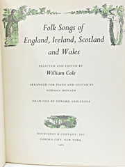 Folk Songs of England, Ireland, Scotland, and Wales William Cole 1961 1st Ed.