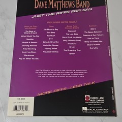 Cherry Lane Dave Matthews Band Just the Riffs Sax Solo Sheet Music 02500373