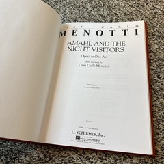 Amahl And The Night Visitors Orchestra Score Hardcover