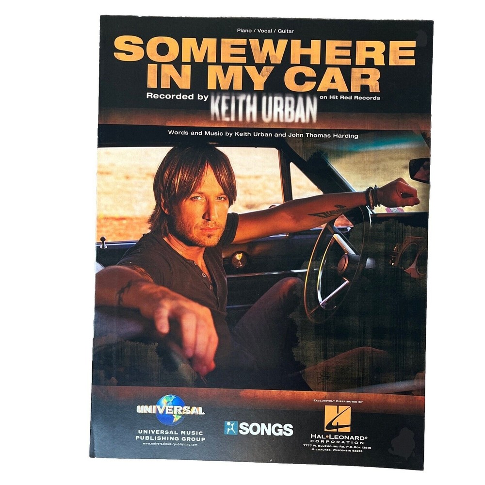 Somewhere in My Car Sheet Music Piano Guitar Vocal Keith Urban New Hal Leonard