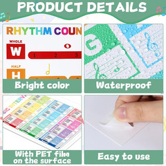 10 PCS Piano Music Chords Cheat Sheets Poster Set Laminated Piano Chord Posters