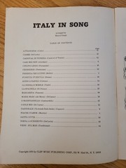 Italy In Song Marcel Frank Piano Vocal Sheet Music Book