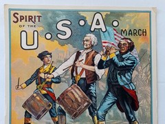 1924 E.T. Paull Spirit of the U.S.A. USA March Sheet Music Solo Beautiful Litho