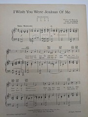 1926 Sheet Music I Wish You Were Jealous Of Me Peacock Art Deco Deep Henderson