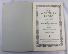 The A Cappella Singer Mixed Voices Choral Songbook E.C. Schirmer Vintage