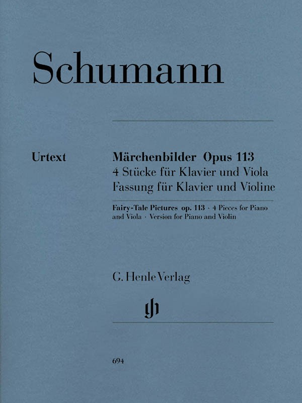 Schumann Fairy-Tale Pictures Viola Piano Op 113 for Violin Henle Urtext Book