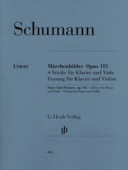 Schumann Fairy-Tale Pictures Viola Piano Op 113 for Violin Henle Urtext Book