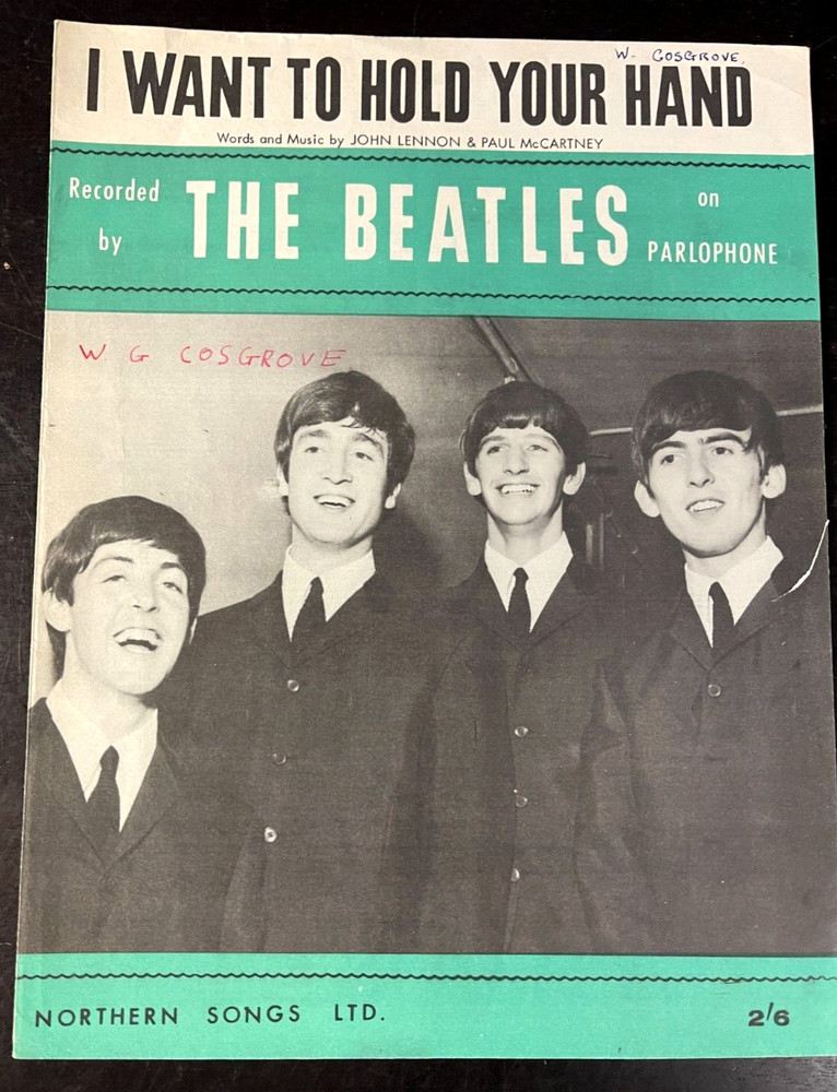 THE BEATLES SHEET MUSIC 1963 I WANT TO HOLD YOUR HAND NORTHERN SONGS-3506