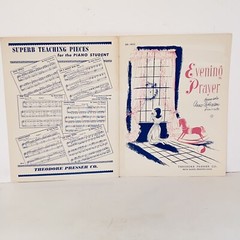 Vintage 1950 Evening Prayer Piano Solo Sheet Music by Anne Robinson