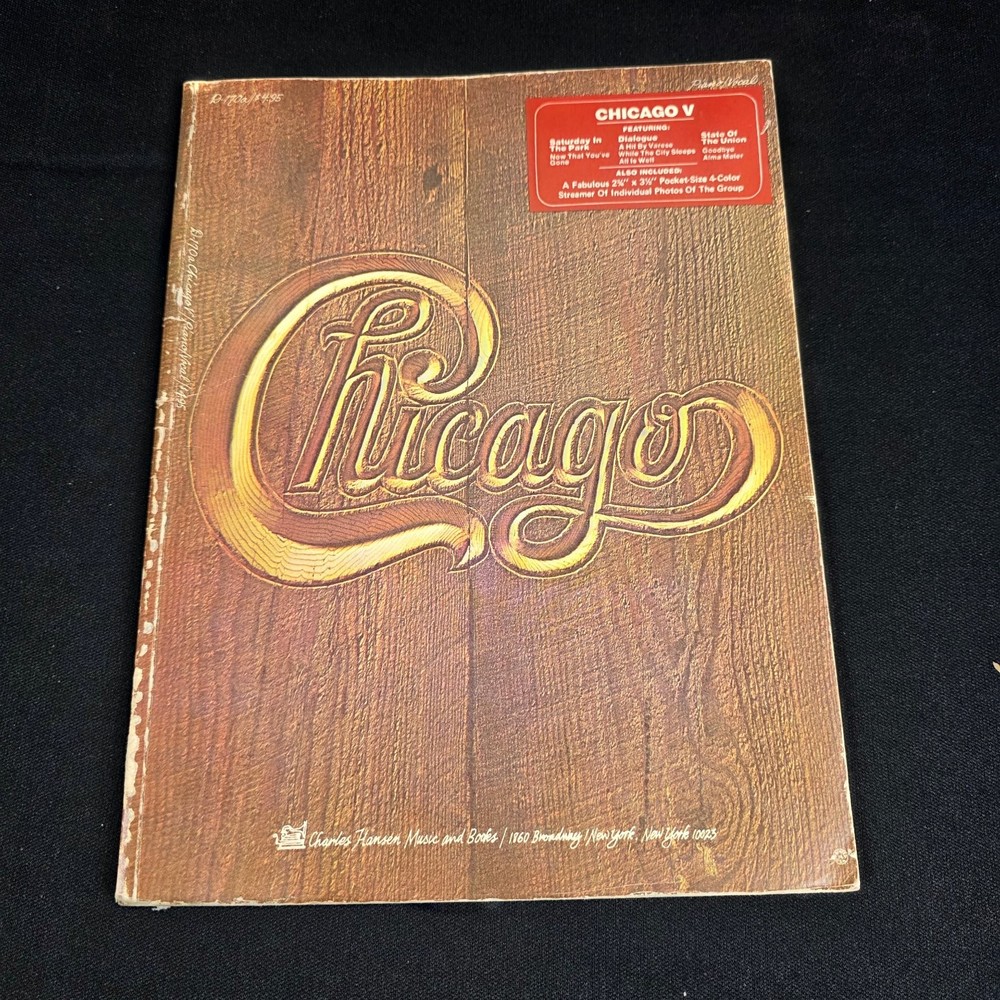 Chicago V Songbook Folio P/V/G Easy Piano Organ Charles Hansen D204/95