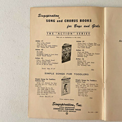 Action, Vol. 1 & 2 Songs for Boys and Girls Staple Bound 1944 by Alfred B. Smith