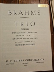 Brahms Klavier Trio- Opus 114- Edition Peters #3899è