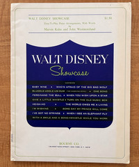 1967 WALT DISNEY Showcase Bourne Co- Piano Sheet Music Songbook 16 Songs w/Words