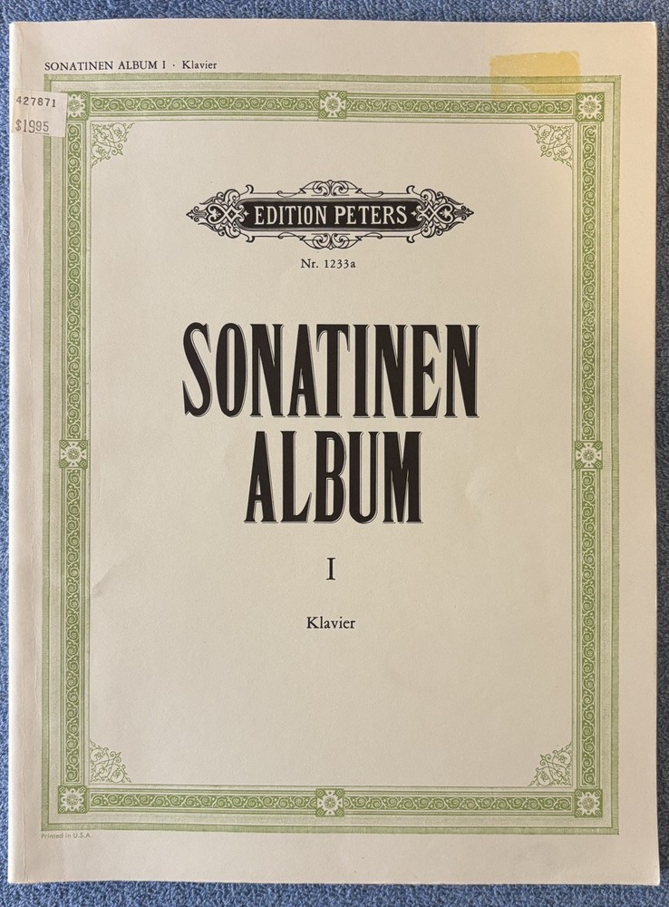 Songbook: SONATINEN ALBUM, I, Klavier, Edition Peters, thought to be early 2020s