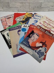 Lot of 10 Vintage Piano Sheet Music 1930s 40s 50s Mixed Genre Ephemera