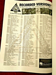 Rock Band Guitar Recorded Versions Authentic Tablature Songbook Collectible 2007