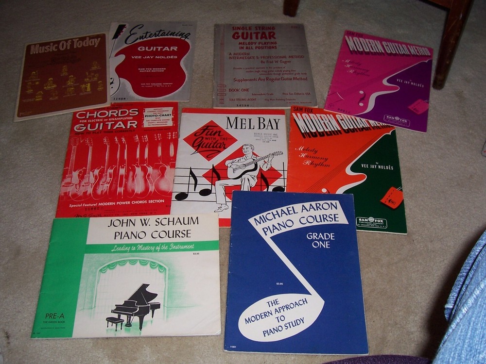 Lot Of 8 Vintage Music Song Books Piano & Guitar Various Artists