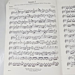 GF Handel Six Sonatas For Violin Piano Sheet Music Keyboard Score Songs 1935 Vtg