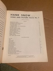 Hank Snow Song and Picture Folio #5: 1965 Songbook Sheet Music, Lyrics, Photos