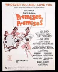 Vintage Promises Promises Sheet Music Lot Of 3 Bacharach David 1968 Broadway Mus