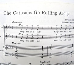 The Caissons Go Rolling Along Sheet Music SA 1954 Piano Female Voices Army