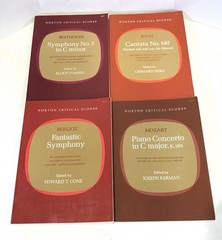 NORTON CRITICAL SCORES Bach, Berlioz, Mozart, Beethoven LOT OF 4 Paperbacks VG+