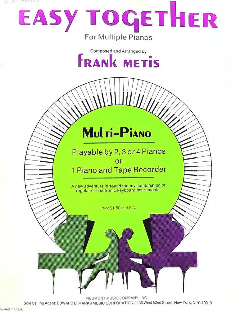 Used Piano Book – Easy Together – for Multiple Pianos