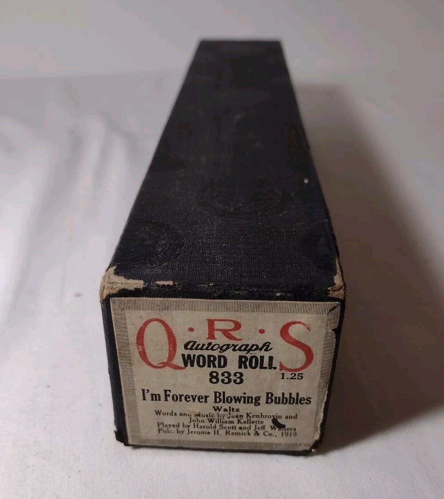 Vintage Player Piano Music Roll I&rsquo;m Forever Blowing Bubbles 1919 Untested As Is