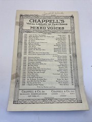 Chappell’s Vocal Library of Part Songs arranged for Mixed Voices Camelot No 2248