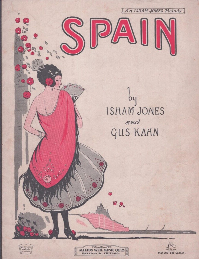 Sheet Music Spain Isham Jones Gus Kahn 1924 Spanish Senorita Illustration