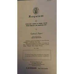 Gabriel Fauré Requiem Sheet Music For Four-Part Chorus Mixed Voices Piano reduc