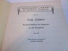 Schirmer’s Library VOLUME 146 CZERNY PRACTICAL METHOD FOR Piano Music Sheet Book