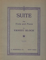 SUITE By Ernest Bloch For Piano & Viola Vintage 1920 Artie Shaw Estate