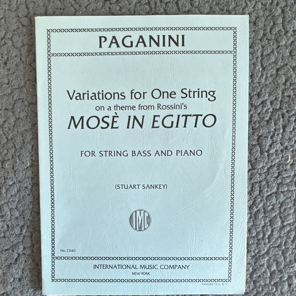 International Music Company Paganini Variations One String Bass/Piano Sheet 2340