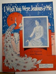 1926 Sheet Music I Wish You Were Jealous Of Me Peacock Art Deco Deep Henderson
