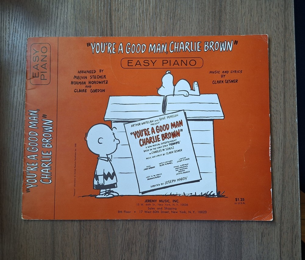 1968 Vintage You’re a Good Man Charlie Brown Easy Piano Songbook Peanuts snoopy