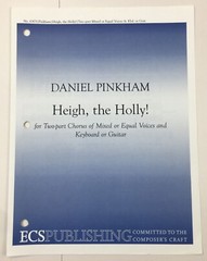 Heigh The Holly SA Chorus Mixed Voices Keyboard Guitar Sheet Music ECS Pub