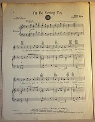 I&rsquo;ll Be Seeing You – Irving Kahal & Sammy Fain – Sheet Music ©1938 (Martin)