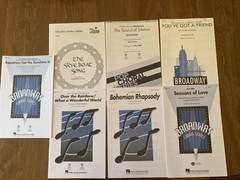 Choral sheet music for 7 pop songs, 4 part, College Choral, Broadway,Hal Leonard