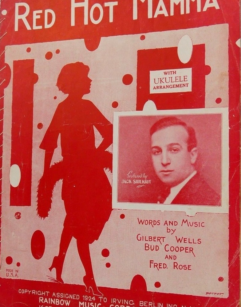1924 Red Hot Mamma, Jack Shilkrit, Jazz Original Vintage Sheet Music