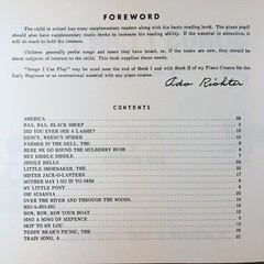 Vtg Songs I Can Play Early Beginner Piano Book Ada Richter 1960 M Witmark & Sons