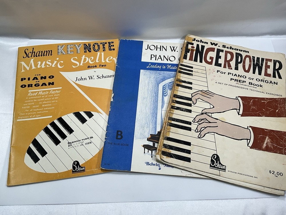 Vintage Schaum Piano Instruction Book Lot John W Schaum Music Speller Christmas
