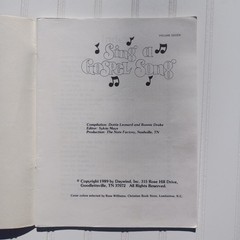 SING A GOSPEL SONG Songbook Vol 7 Daywind 1989 Southern Gospel Music 31 Songs