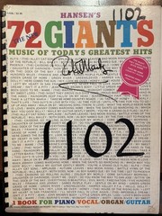 Hansen&rsquo;s 72 Giants New Music Today&rsquo;s Greatest Hits Piano Vocal Organ Guitar