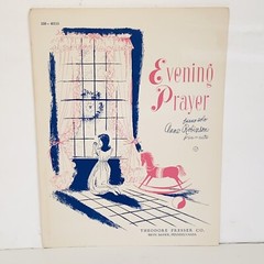 Vintage 1950 Evening Prayer Piano Solo Sheet Music by Anne Robinson
